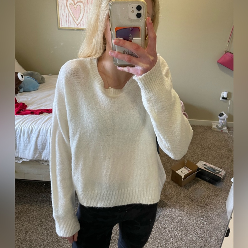 forever 21 white sweater